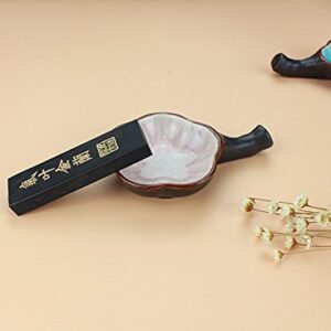 Fitlyiee 2 Pack Multifunction Ceramics Ink Dish Plate Chinese Calligraphy Painting Brush Rest Holder with Handle (Random Color)
