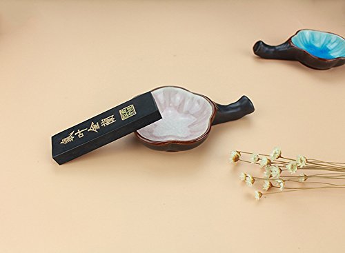 Fitlyiee 2 Pack Multifunction Ceramics Ink Dish Plate Chinese Calligraphy Painting Brush Rest Holder with Handle (Random Color)