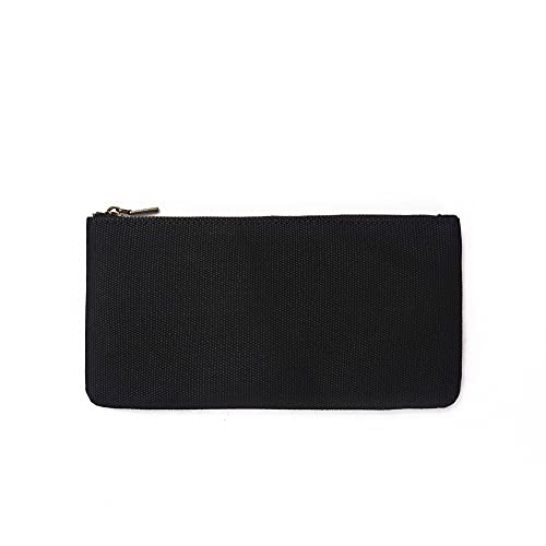 YONBEN Canvas Pencil Pen Case Stationery Case Pouch Bag(Black, S)