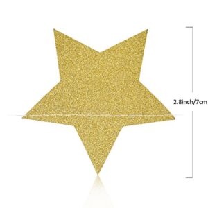 Koker Sparkling Star Garland, Paper Hanging String Banner Decoration for Wedding, Birthday Party Baby Shower Backdrop, Glitter Gold, 11.5 Feet/3.5 m