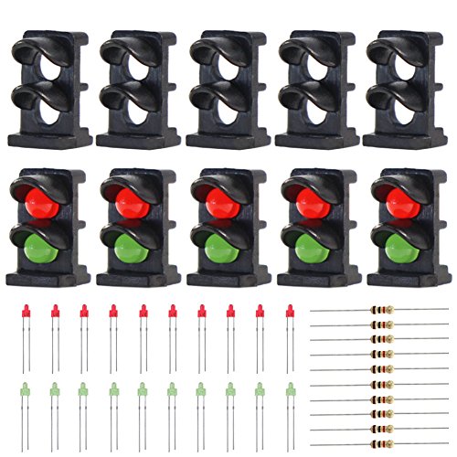 Evemodel 10 Sets Target Face with LEDs for Railway Dwarf Signal N Z Scale 2 Aspects JTD14