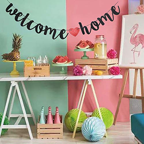 Welcome Home Banner, Funny Paper Sign for Family Theme Party Decorations, Home Party Supplies