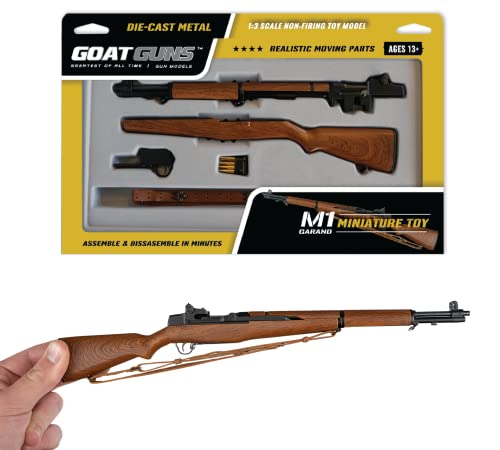 GOAT GUNS Miniature M1 Garand Model Black / Wood Grain | 1:3 Scale Diecast Metal