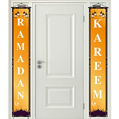 Pudodo Ramadan Kareem Porch Banner Eid Mubarak Islam Mosque Front Door Party Decoration