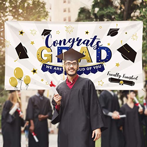 PRETYZOOM Fabric Graduation Banner 2023 Graduation Party Decorations Class of 2023 Graduation Party Favor Photo Background Banner 39.4x78.7 Inch