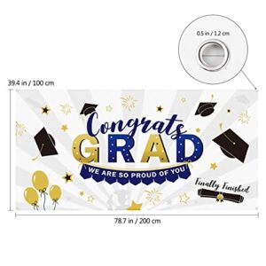 PRETYZOOM Fabric Graduation Banner 2023 Graduation Party Decorations Class of 2023 Graduation Party Favor Photo Background Banner 39.4x78.7 Inch