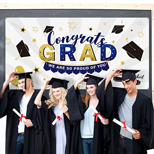 PRETYZOOM Fabric Graduation Banner 2023 Graduation Party Decorations Class of 2023 Graduation Party Favor Photo Background Banner 39.4x78.7 Inch