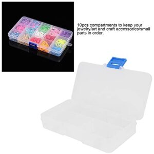 LIYJTK 10 Grid Transparent Jewelry Box Plastic Organizer Box Storage Container for Beads Art DIY Crafts Small Parts