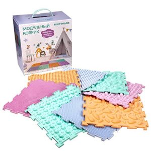 Baby Pastel Modular Mat Set of Sensory Mat Massage Game Mats for Kids Orthopedic Massage Puzzle Floor Mats