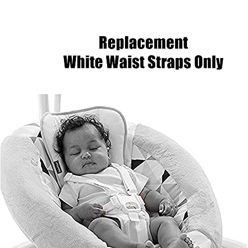 F-Price Replacement Parts for Baby Swing - Fisher-Price Revolve Baby Swing FBL70 ~ Set of 2 White Replacement Waist Strap with Male Part of Buckle