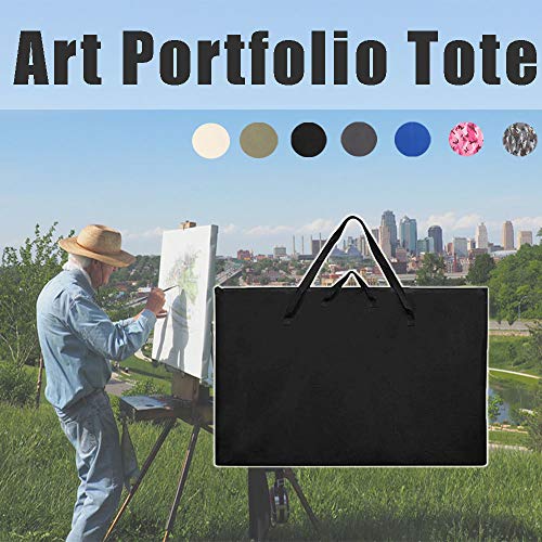 JAPI Large Size Art Portfolio Tote with Nylon Shoulder,24X 36Light Weight Waterproof Poster Board Storage Bag, Drawing Painting Sketch Bag for Student Art Work Portfolio and Artist (2Pack)