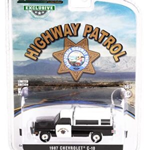 1987 Chevy C-10 Black and White CHP California Highway Patrol Hobby Exclusive 1/64 Diecast Model Car by Greenlight 30294