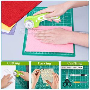 Rotary Cutter Set, Audab Self Healing Sewing Mats Rotary Cutter and Mat 45mm Rotary Fabric Cutter Set with 2 Blades Rotary Cutting Mat for Crafts Fabric Quilting Hobby (9" x 12" (A4))