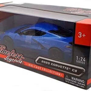 Motormax 2020 Chevrolet Corvette C8 Stingray Blue Metallic Timeless Legends 1/24 Diecast Model Car 79360