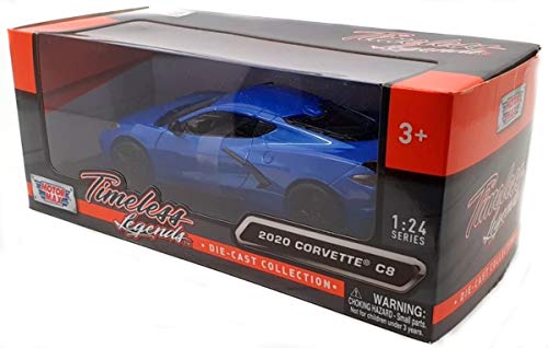 Motormax 2020 Chevrolet Corvette C8 Stingray Blue Metallic Timeless Legends 1/24 Diecast Model Car 79360