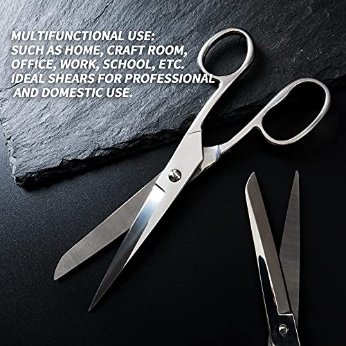 Fabric Scissors, Professional Heavy Duty Craft Tailor Scissors for Fabric Cutting, All Metal Stainless Steel Shears for Sewing Products School Supplies, 7 Inch