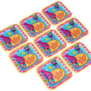 American Greetings Trolls Paper Dessert Plates, 8 Count