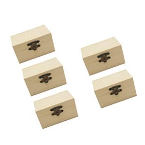 NUOBESTY Unfinished Wooden Boxes 5-Pack Wood Jewelry Boxes Desktop Organizer Gift Case for DIY Projects, Home Decor, Storage Tray