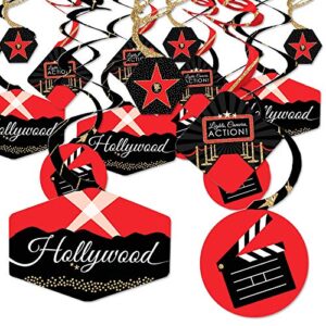 big dot of happiness red carpet hollywood – movie night party hanging decor – party decoration swirls – set of 40