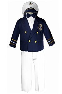leadertux sailor captain suits for boys outfits from new born to 7 years old (7, white pants)