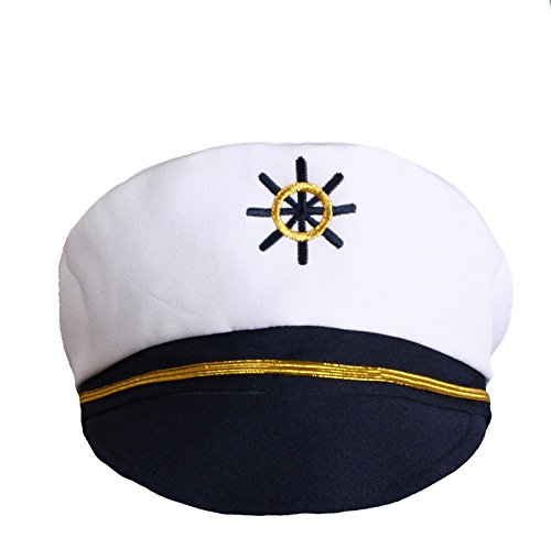 Leadertux Sailor Captain Suits for Boys Outfits from New Born to 7 Years Old (7, White Pants)