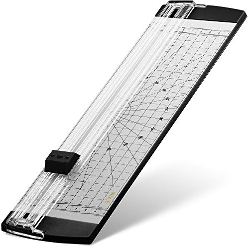 Glone 12 inch Paper Trimmer, A4 Size Paper Cutter with Automatic Security Safeguard for Coupon, Craft Paper and Photos (Black-Silver)