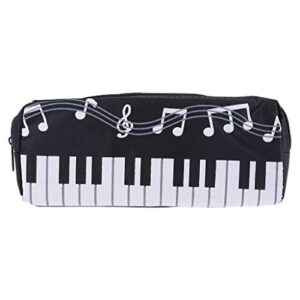 FEIlei Pencil Case, Music Notes Piano Keyboard Pencil Case Large Capacity Pen Bags Stationery Office -Black