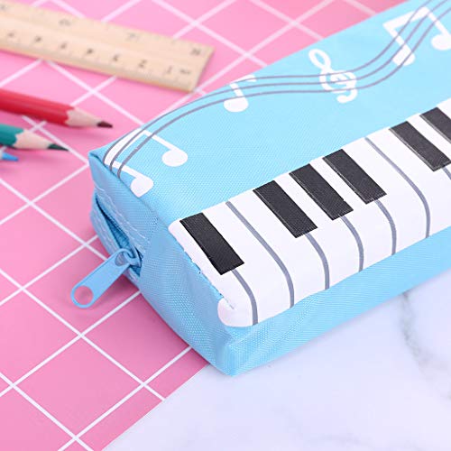 FEIlei Pencil Case, Music Notes Piano Keyboard Pencil Case Large Capacity Pen Bags Stationery Office -Black