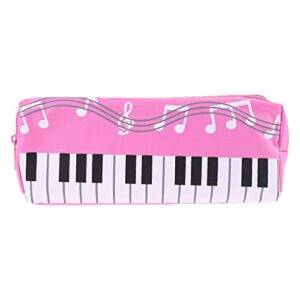 FEIlei Pencil Case, Music Notes Piano Keyboard Pencil Case Large Capacity Pen Bags Stationery Office -Black