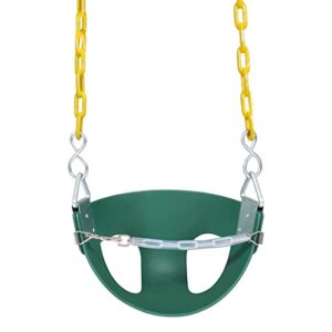 redswing heavy-duty high back half bucket toddler swing seat with coated swing chains and safety strap