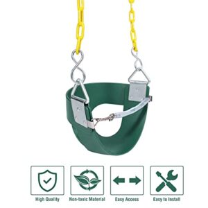 RedSwing Heavy-Duty High Back Half Bucket Toddler Swing Seat with Coated Swing Chains and Safety Strap