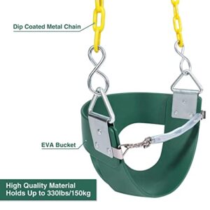 RedSwing Heavy-Duty High Back Half Bucket Toddler Swing Seat with Coated Swing Chains and Safety Strap