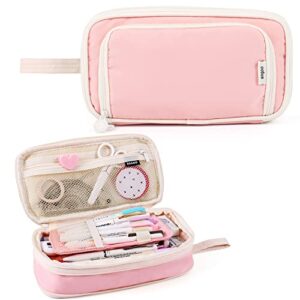 big capacity pencil cases multi compartment pencil case pencil pouch aesthetic large for girls women, portable pencil case with handle, stationery organizer pen bag with zipper for college school office