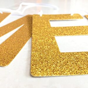 GZFY Gold Glitter Congrats Banner Sign for Graduation Party Supplies Decoration