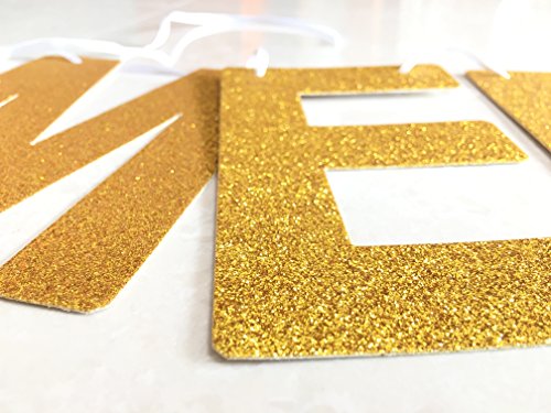 GZFY Gold Glitter Congrats Banner Sign for Graduation Party Supplies Decoration