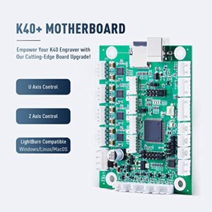 OMTech K40+ Laser Engraver Motherboard Upgrade, Replacement Control Board for CNC CO2 Laser Cutter Engraver Machines with Rotary Axis Autofocus Support, Smoothie Mainboard for LightBurn K40 Engraving