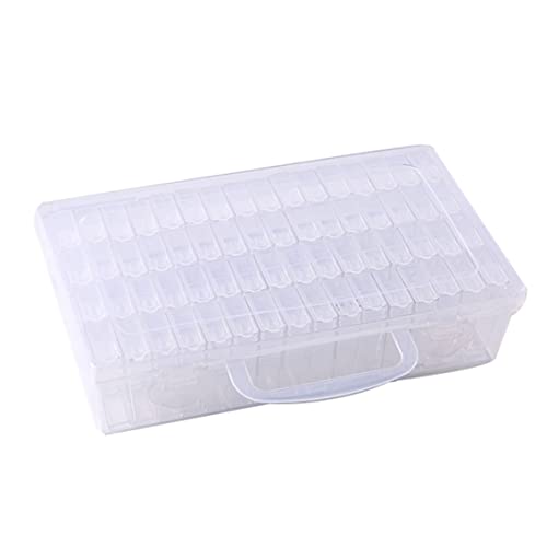 KANTANZE Diamond Painting Storage Boxes, 64 Grids Bead Storage Containers Box Plastic Organiser Case for Craft Bead Nail Screw Jewellery