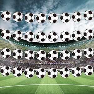 soccer banner, soccer party decorations, 32 pcs paper soccer form a or some string of soccer banner, cheer for soccer match and 2022 world cup, suitable for bars, soccer decorations for party and home