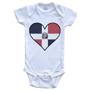 really awesome shirts dominican flag one piece baby bodysuit – cute dominican flag heart – dominican republic baby bodysuit, 3-6 months white