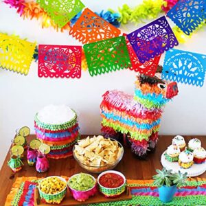 DomeStar Mexican Papel Picado, 18 Feet Plastic Fiesta Banner Cinco de Mayo Dia De Los Muertos Decor Day of the Dead Papel Picado Decorations Mexican Fiesta Garland for Mexican Party Supplies