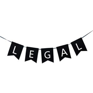 21 Finally Legal 21st Birthday Decorations Black and Silver Finally Legal Party Banners 21st Birthday Party Sign