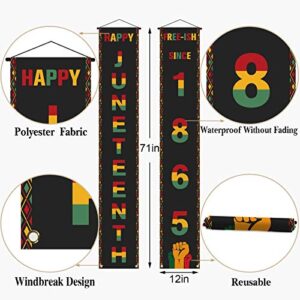 Rainlemon Happy Juneteenth Porch Banner Freeish Since 1865 Africa American Independence Day Front Door Sign Decoration