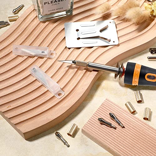 30 Pieces Electric Hot Knife Cutting Tool Professional Electric Foam Cutter Heated knife Stencil Cutter with Metal Stand Include 14 Blades, 7 Chuck Sleeves for Carving Multipurpose Plastic Vinyl