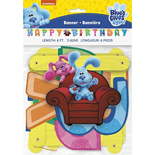 Unique Blue's Clues Large Jointed Pack of 1 Banner, 6.5ft, Multicolor