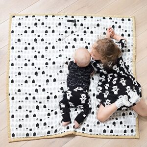 Wee Gallery Explore Play Mat for Babies - Reversible Floor Mat for Tummy Time Made with Sustainable Materials - Padded Activity Mat for Infant Playtime - (40 Inches)