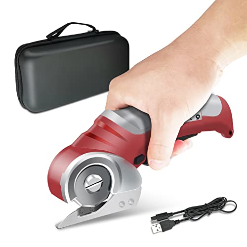 Fstcrt Cordless Electric Scissors,Electric Cutter,Cloth and Cardboard Cutter, Carpet Cutter Tool,Electric Shears,Rotary Cutter for Fabric,Rotary Scissors,Multi-Cordless Cutting Tool with storage box