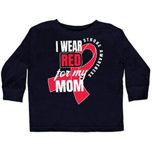 inktastic i wear red for my mom toddler long sleeve t-shirt 4t black 34a85