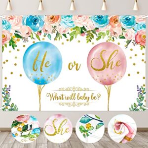 gender reveal decorations backdrop, baby gender reveal ideas, party supplies banner baby shower decorations photography background 70.8 x 47.2 inch