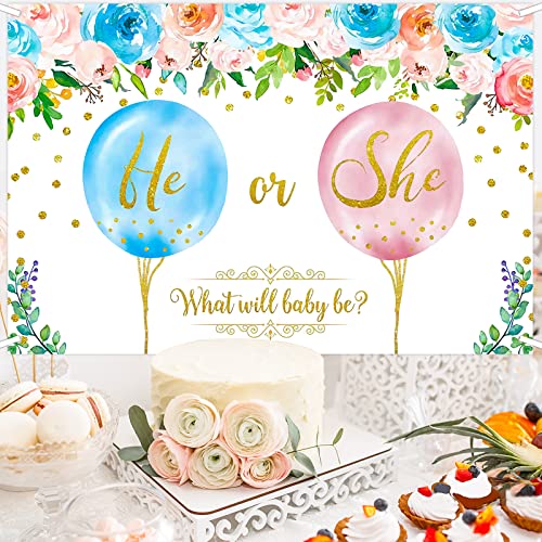 Gender Reveal Decorations Backdrop, Baby Gender Reveal Ideas, Party Supplies Banner Baby Shower Decorations Photography Background 70.8 x 47.2 inch