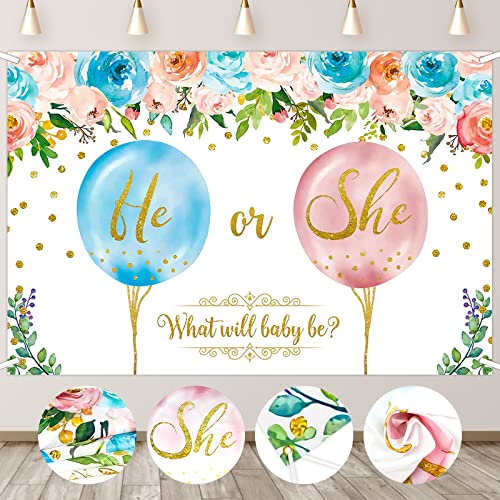 Gender Reveal Decorations Backdrop, Baby Gender Reveal Ideas, Party Supplies Banner Baby Shower Decorations Photography Background 70.8 x 47.2 inch